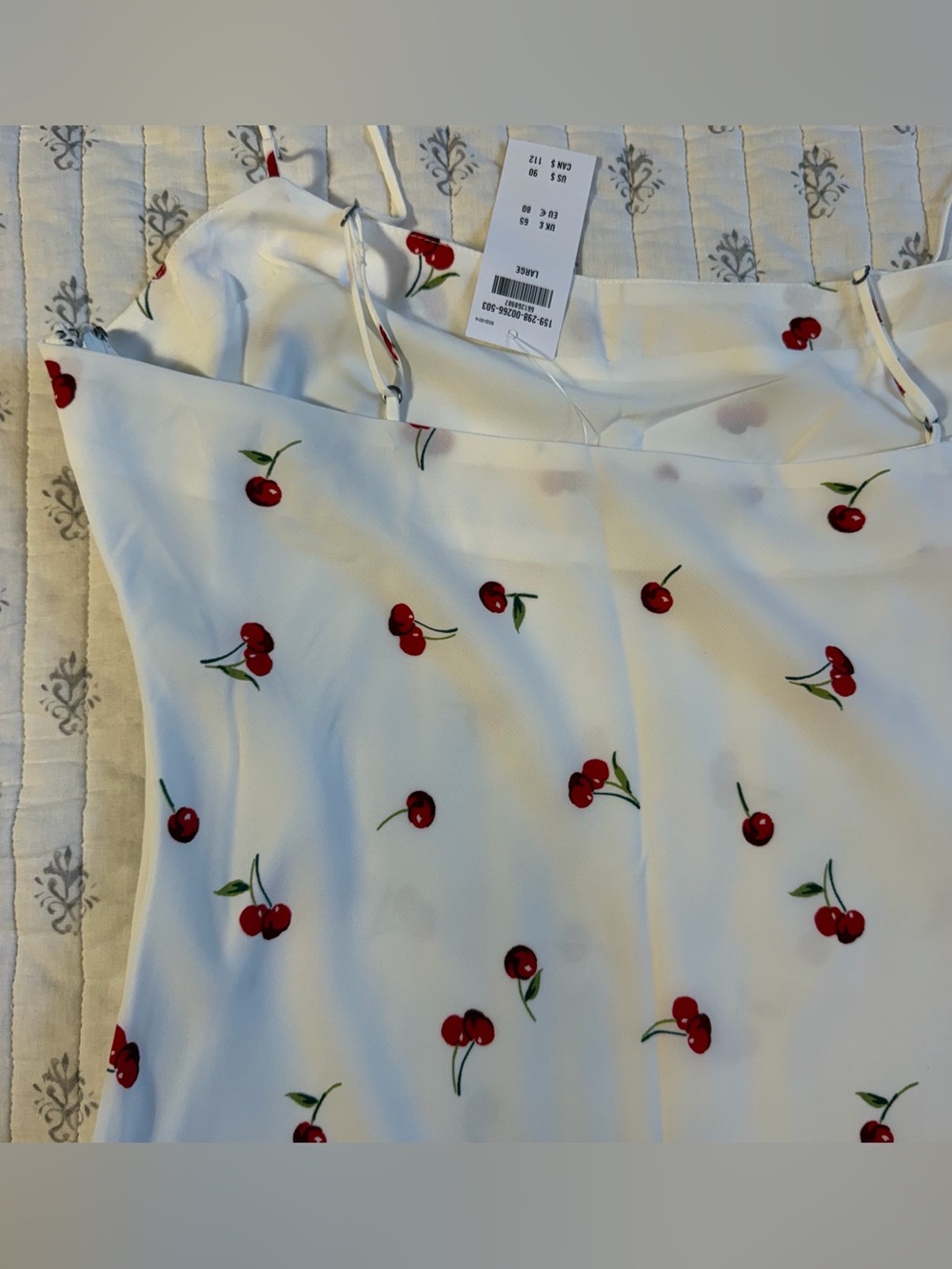 Abercrombie & Fitch Julia Cherry Print Slip Dress NWT Size L ๐ - Picture 6 of 6